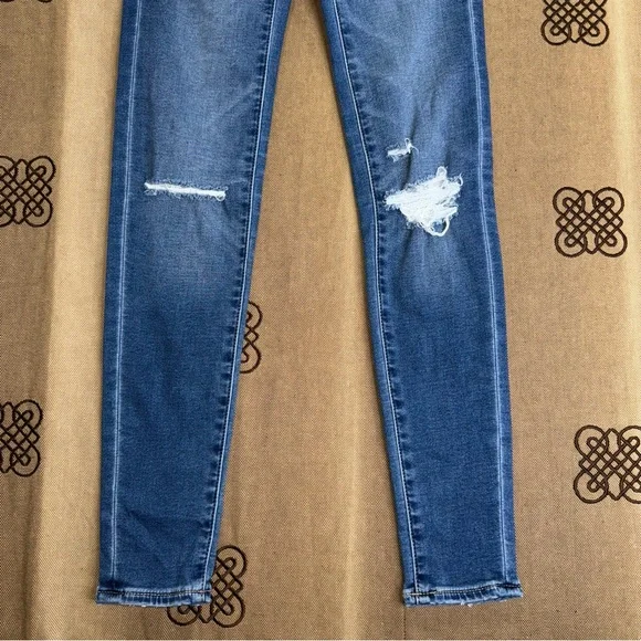 American Eagle NWT! Next Level Stretch Blue Wash Hi-Rise Jegging Jeans Size 00 - Picture 2 of 15